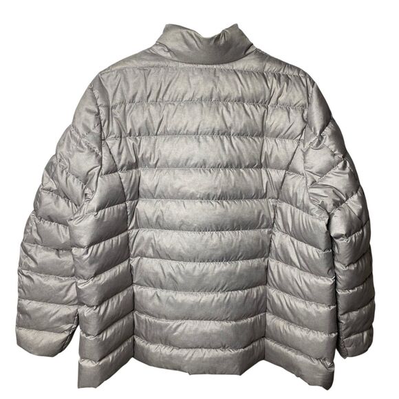 Eddie Bauer EB650 Women's 2X Down Puffer Jacket Silver Gray Zip Lightweight Coat - Picture 2 of 9